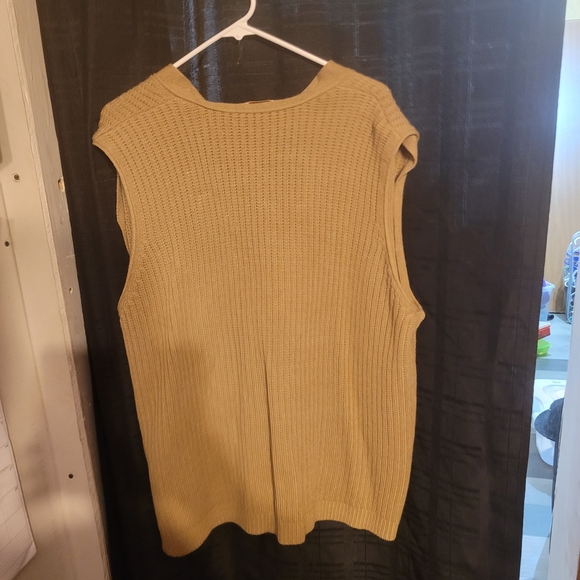 Roaman's Camel Ribbed Button-Front Vest - Picture 4 of 4
